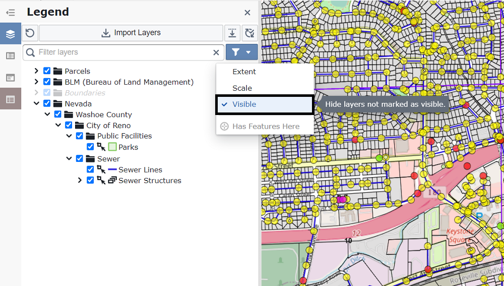 Layer Legend Filters example