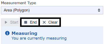 measure tool end and clear