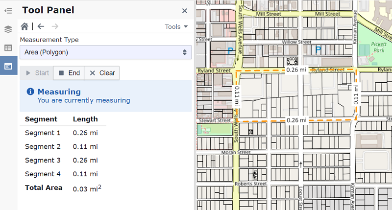 measure tool polygon example
