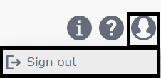 user profile options sign out